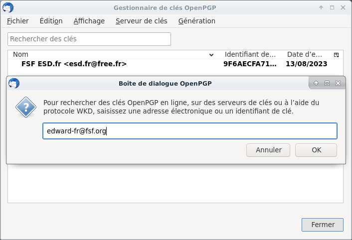  [Étape 4.B, option 2 : importer une clé] 